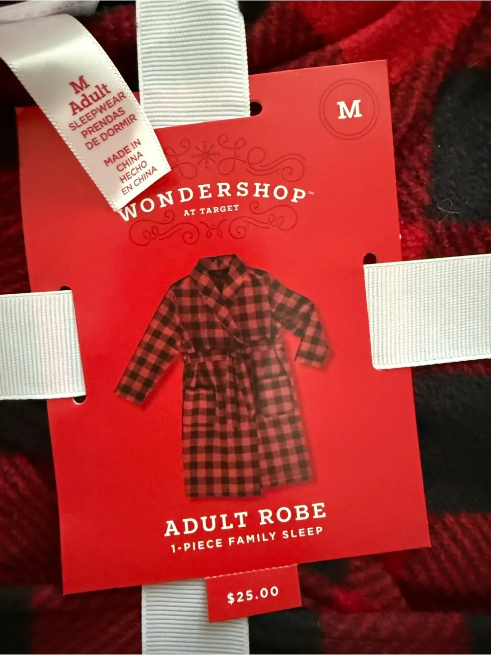 Wondershop Kids Red and Black Buffalo Plaid Pajama Robe